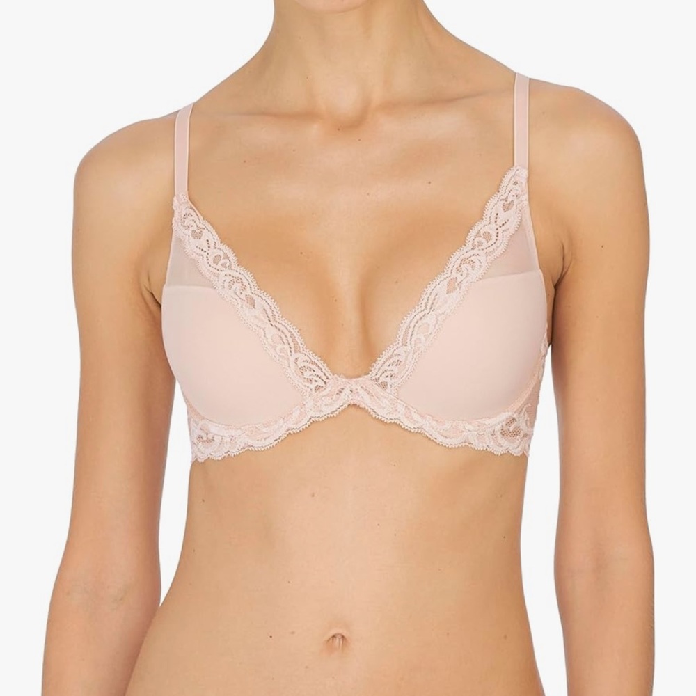 BNWT Natori Women's Feathers Contour-Plunge Bra